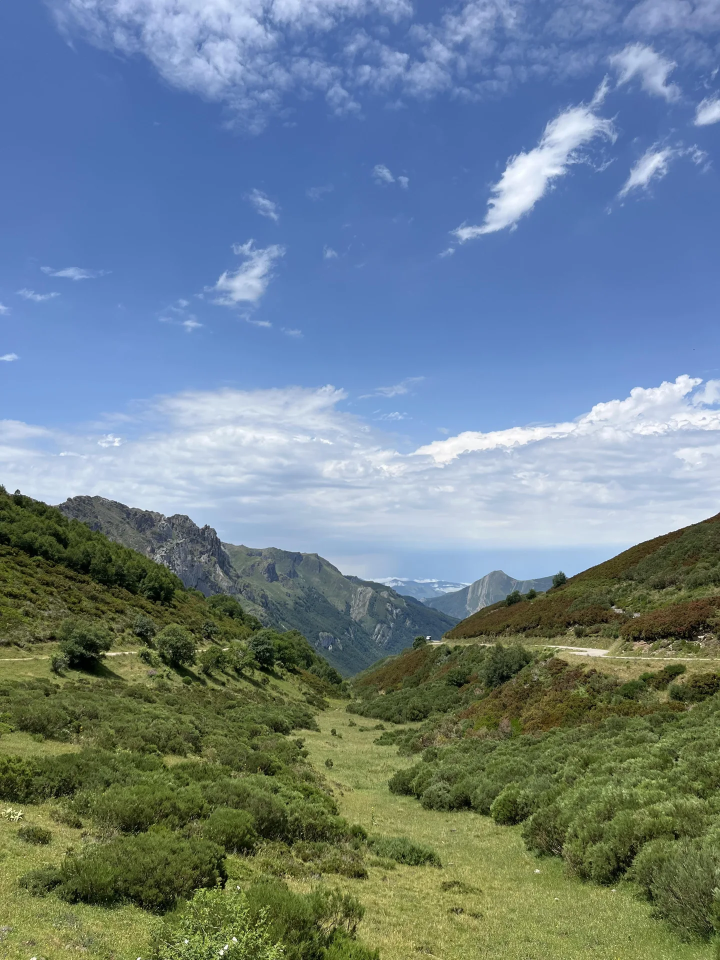 Mountain valley landscape on the Camino