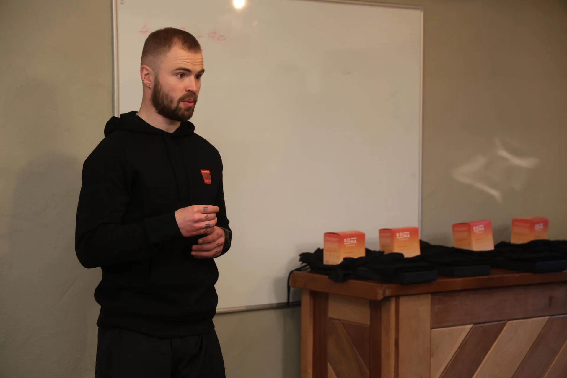 Coach presenting to a group